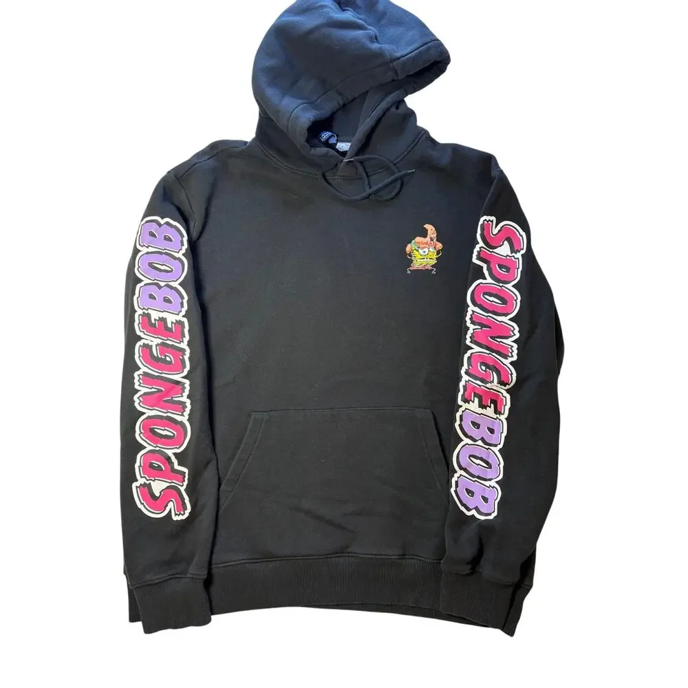 H&M Unisex Graphic Print Hoodie in Black